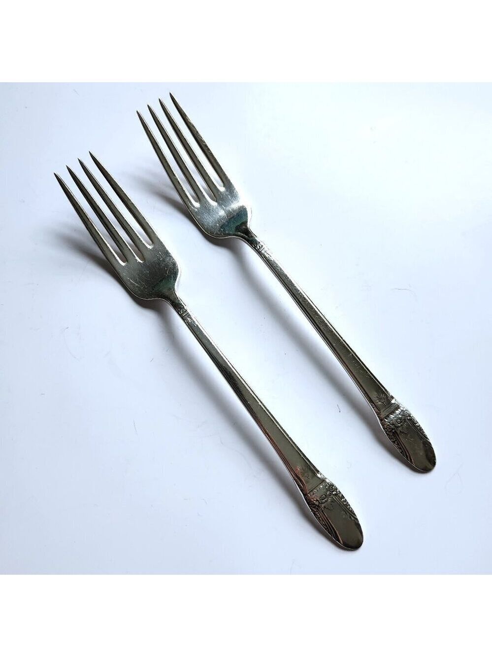 1847 Rogers Bros First Love Silverplate Dinner Forks Vintage Floral Silverware